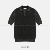 LMN Refell Pigment Washable Collar Short Sleeve Knitwear (5 colors)