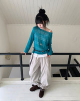 フェイシャ レース スリーブレス ブラウス
