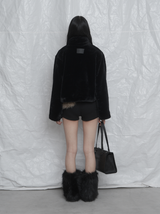 [mnem] Fur Collar Jacket (black)