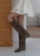 FRINGE SUEDE LONG BOOTS