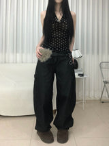 スタッズクロスワイドデニムパンツ