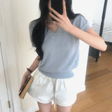 [MADE] New oven V-neck linen short sleeve knit