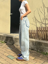 クラシックルックセミワイドデニムパンツ code 18101