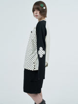 patched raglen t-shirts / white