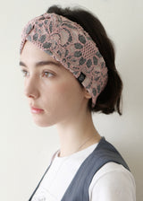 Floral Two-way Hair Bandana_Pink&Grey