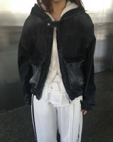 Denim hood jacket