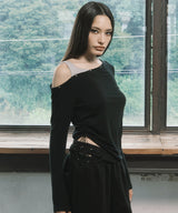 アイレットオフショルダー L/S (BLACK)
