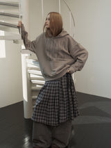 CHECK WRAP SKIRT BLACK