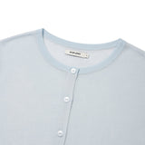 KIRSH PLAIN SEE THROUGH CROP CARDIGAN - LIGHT BLUE        