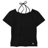 KIRSH PLAIN DOUBLE LAYERED T-SHIRT - BLACK 