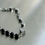 Obsidian Cube Structure Bracelet