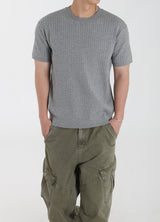 RIB ROUND MUSCLE FIT KNIT