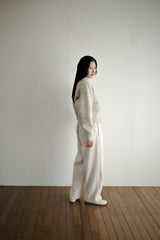 Boucle wool cardigan, Oatmeal