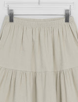 Farmt Corduroy Banding Frill Midi Skirt