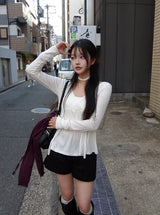 Meon Lace V-Neck Flare T-Shirt