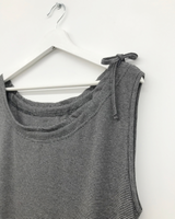 Waffle string sleeveless top (4color) 