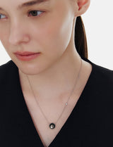 26SS★ [Premium Plating] Pennysense AB(W) Goutte Necklace Black Pearl