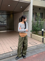 ピンストライプワイドネック長袖(3C)