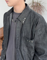 Aredi studded denim shirt