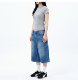 Stretch Cotton Slim Short Sleeve T-shirt Melange
