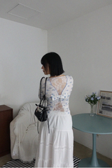 レトロ ドット レース バゲット バッグ