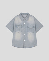 (UNISEX)スラブデニムオーバーシャツ