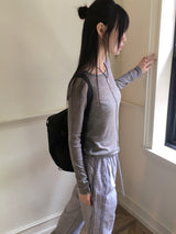 ソーンウールテンセルカットシースルーレイヤードTシャツ