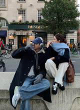 メインベーシックウォッシュドBBストレートフィットデニムパンツ