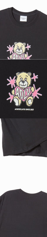 25FW WOMAN AC BEAR HEART SHORT SLEEVE BLACK