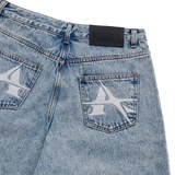 25SS POINT LOGO POCKET DENIM SHORT PANTS LIGHT BLUE