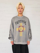 VENTIQUE ピグメントホーリースウェットシャツ 2colors