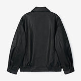 Oversized Leather Jacket Black