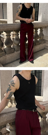 [S/S] High ribbed logo sleeveless(6color)
