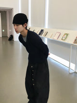 トライブレイヤードクロップVネックニット 4C