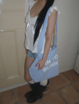 Star Bunny Tail Tote Bag _ Baby blue