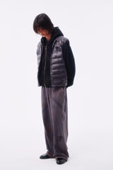 FLEECE SPRAY-DIRT CROSS LINE HEM DRAWSTRING ADJUSTABLE SWEATPANTS