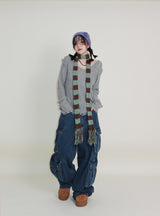 Zelda Double Pocket String Wide Denim Pants