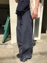 Shirring Cotton Pants (Navy)