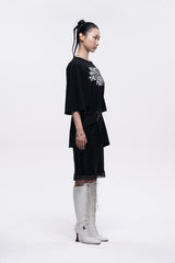 LETTERING BOXY FIT T-SHIRT - BLACK