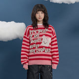 Stripe Puppy Graphic Knit