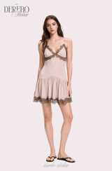 Rose Black Pink Sleeveless Dress