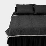 ボーダーラインパターンリバーシブルサマーコンフォーター - Black Double Check - Q size
