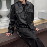 Mark Pocket Short Leather Jacket