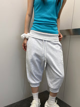 Teenager Capri Jogger Number Patch Jogger Pants 3color