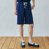 front seam fatigue short pants navy