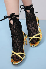 ankle strap lace socks (black)