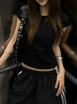 Cap Sleeve Contour U-Neck Slim Top