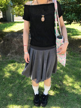 mile button layered skirt