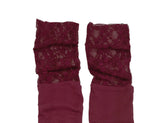 レースレイヤーオーバーニーソックス / burgundy