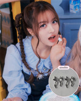 [ILLIT イロハ, NMIXX へウォン Piercing] バレリーナリボンピアス - Silver